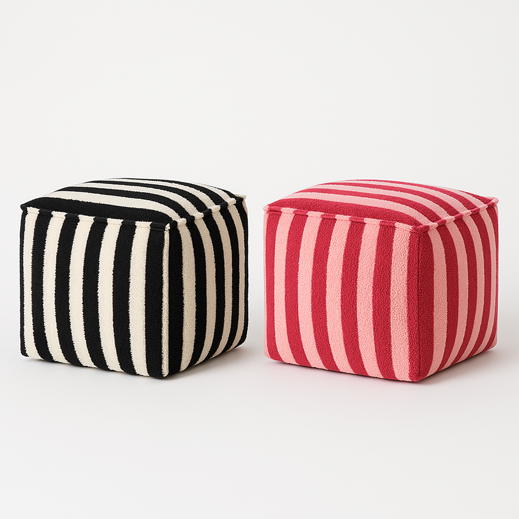 POUF À RAYURES